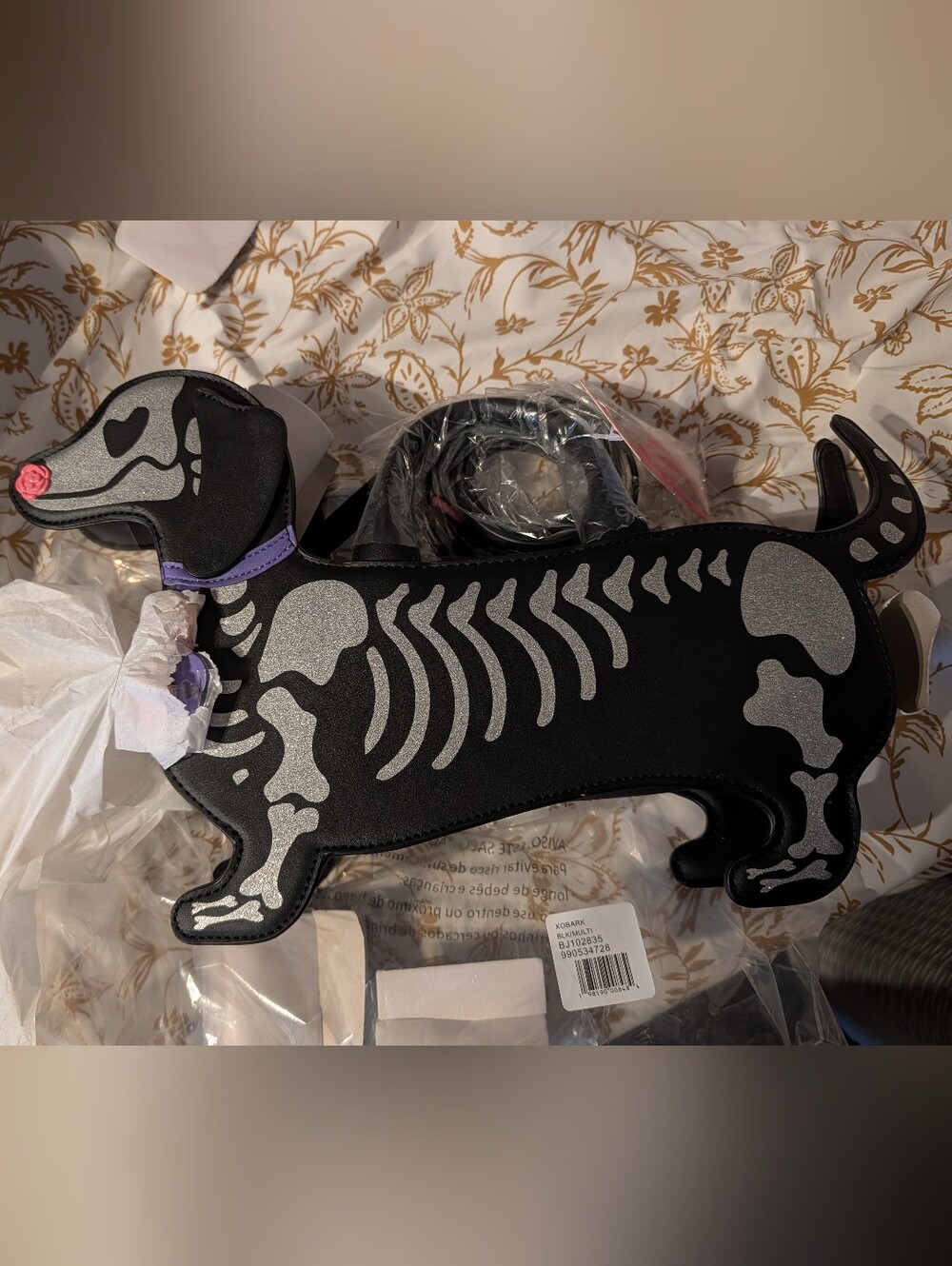 Nwt Betsey Johnson Dachshund Skeleton Bone To Be Wild Purse Bag New In Packaging